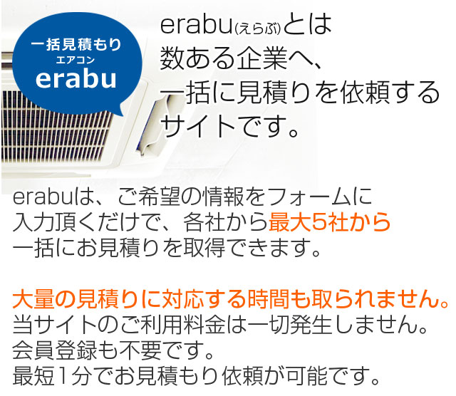 erabu(選ぶ)とは数ある企業から、一括に見積りを依頼するサイトです。